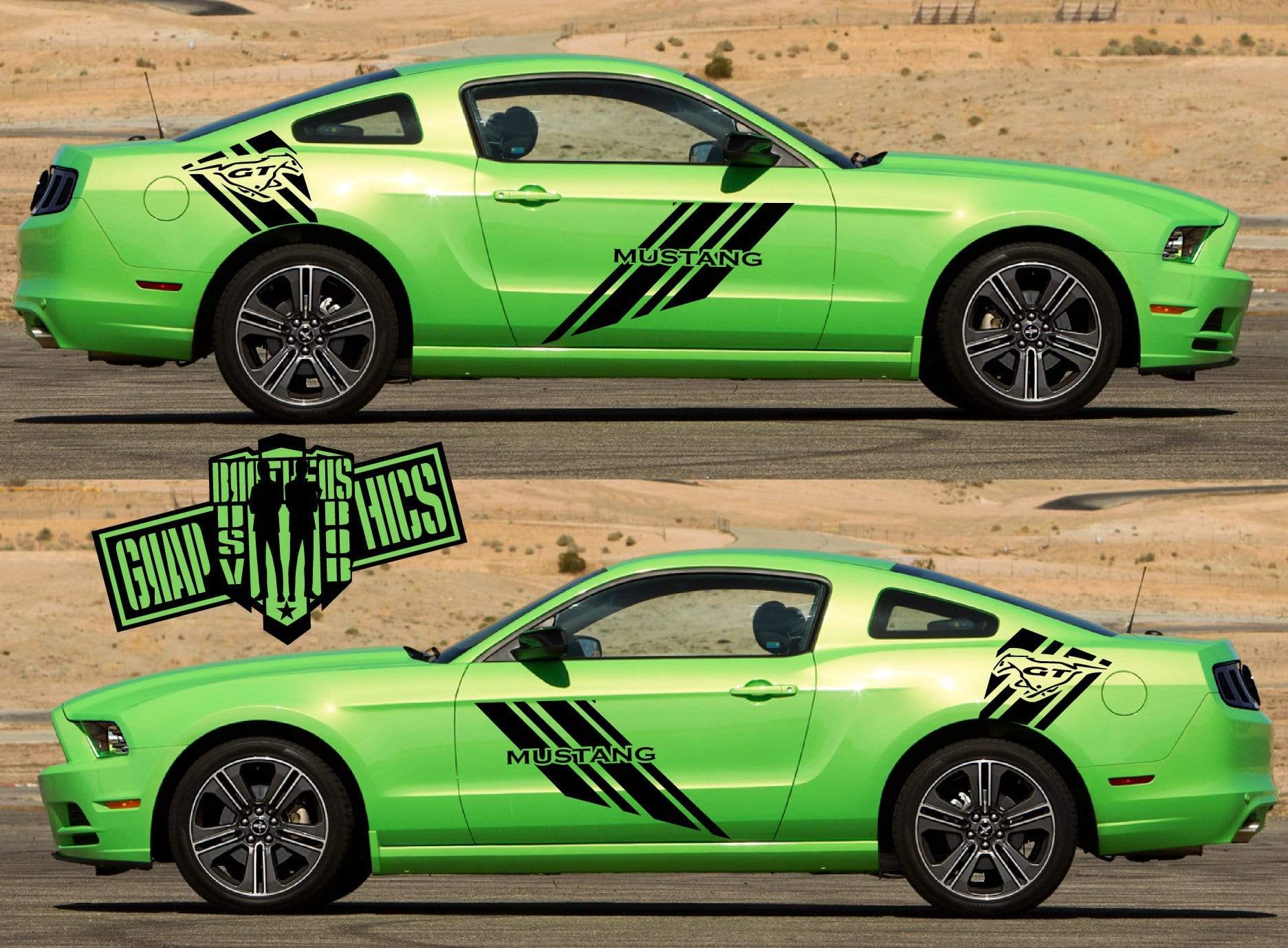 4x Style Racing Line Sticker Car Side Vinyl Stripes For Ford Mustang 2005-2020 - Brothers-Graphics