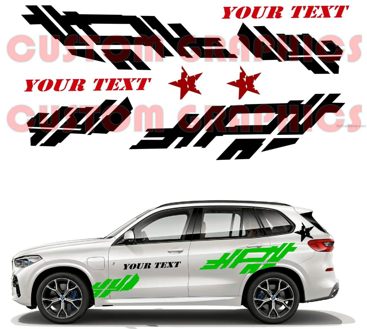 Vinyl Graphics All Doors graphic universal sticker decal Kit for Car Any Vehicle | UNIVERSAL STICKERS