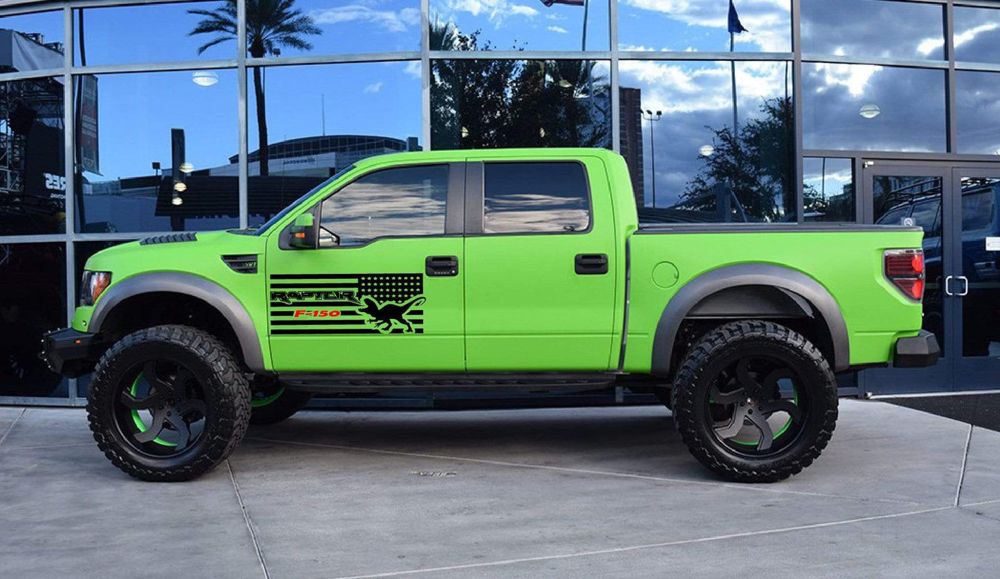 Amarecian Flag Racing Stripes Decals Vinyl Graphics For Ford F-150