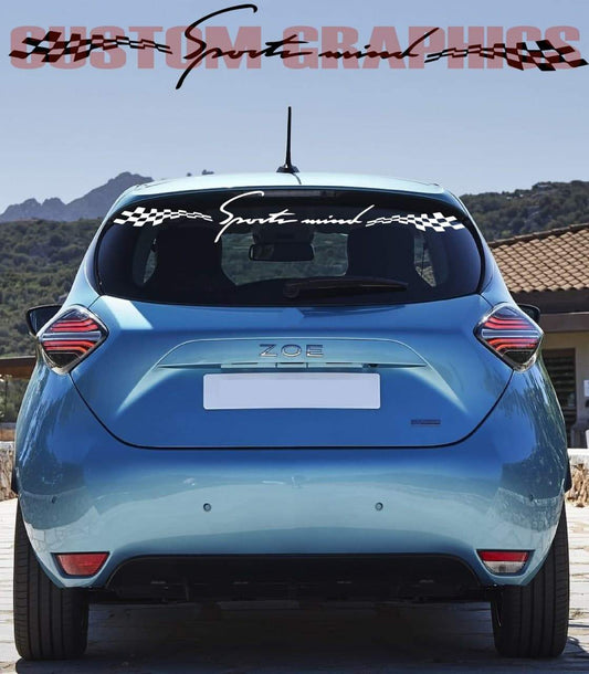 Vinyl Graphics Back Window Design Graphic Compatible with Renault Zoe