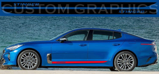 Vinyl Graphics Best Classic Design Decal Sticker Vinyl Side Racing Stripes Compatible with Kia Stinger