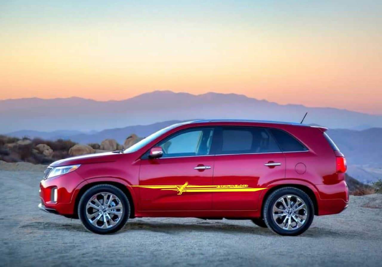 Vinyl Graphics Best Line Eagle design Decal Sticker Vinyl Side Racing Stripes Compatible with Kia Sorento