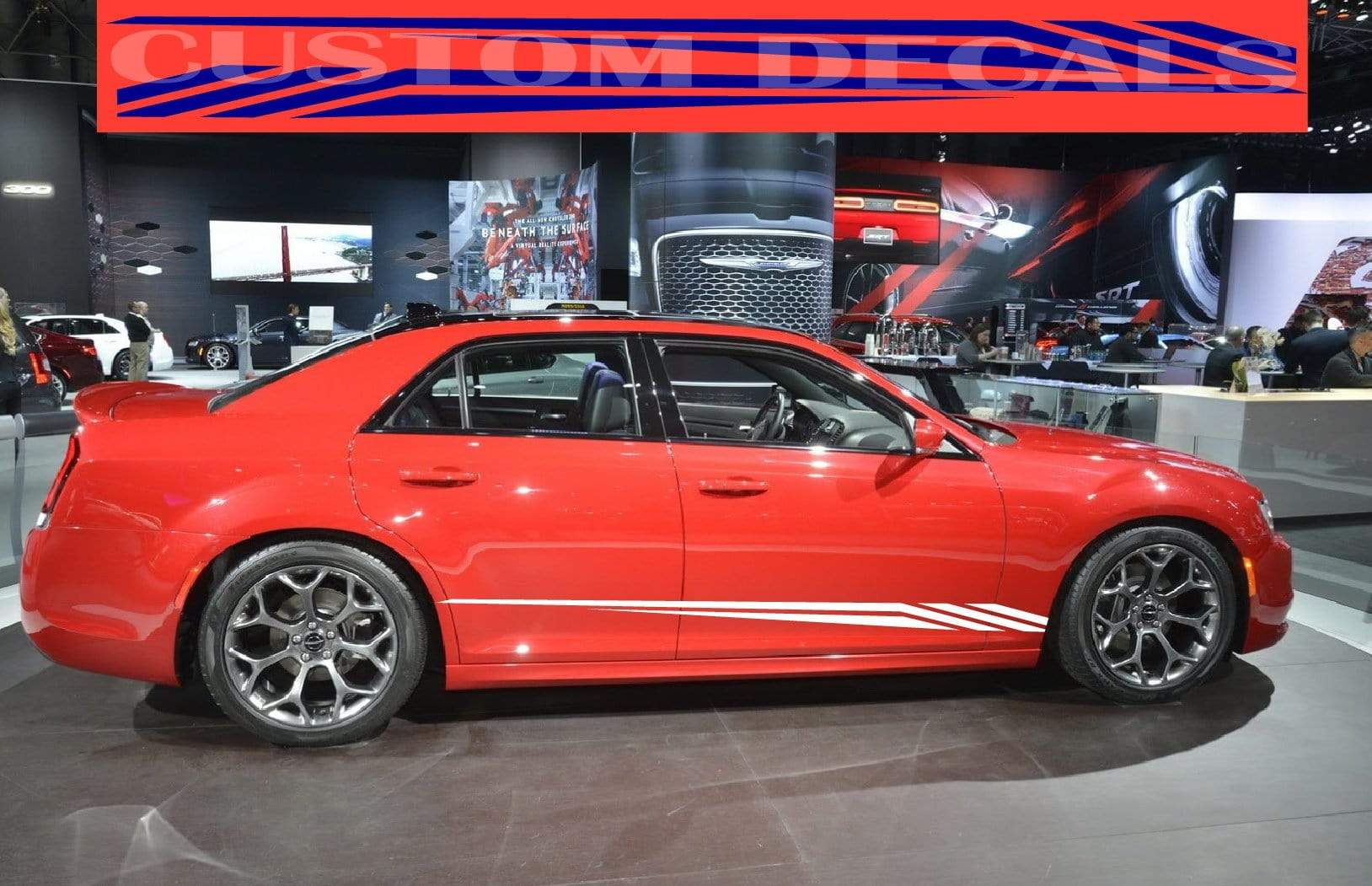 Premium Vinyl Sticker Compatible with Chrysler 300 300 S All Models Size Unique Figure Line Design Sticker Street Auto