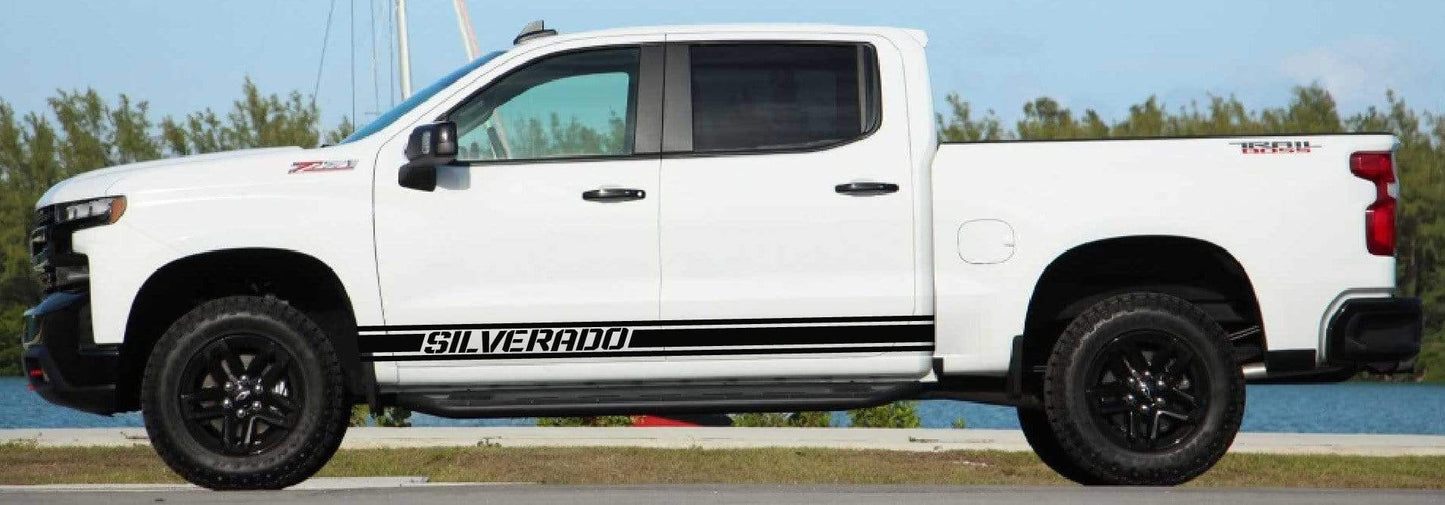 Vinyl Graphics Classic Design Stickers Car Vinyl Stripes Compatible with Chevrolet Silverado