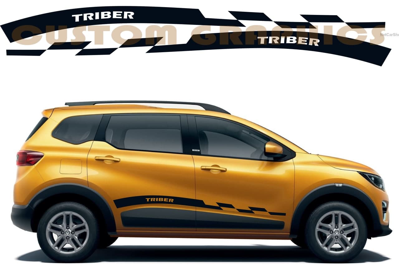 Vinyl Graphics Classico Design Graphic Racing Stripes Compatible with Renault Triber
