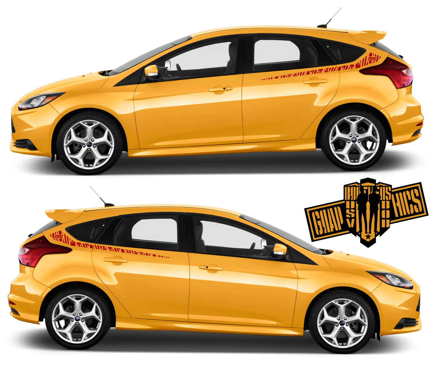 Custom Decal Sticker Vinyl Side Racing Stripes for Ford Focus - Brothers-Graphics