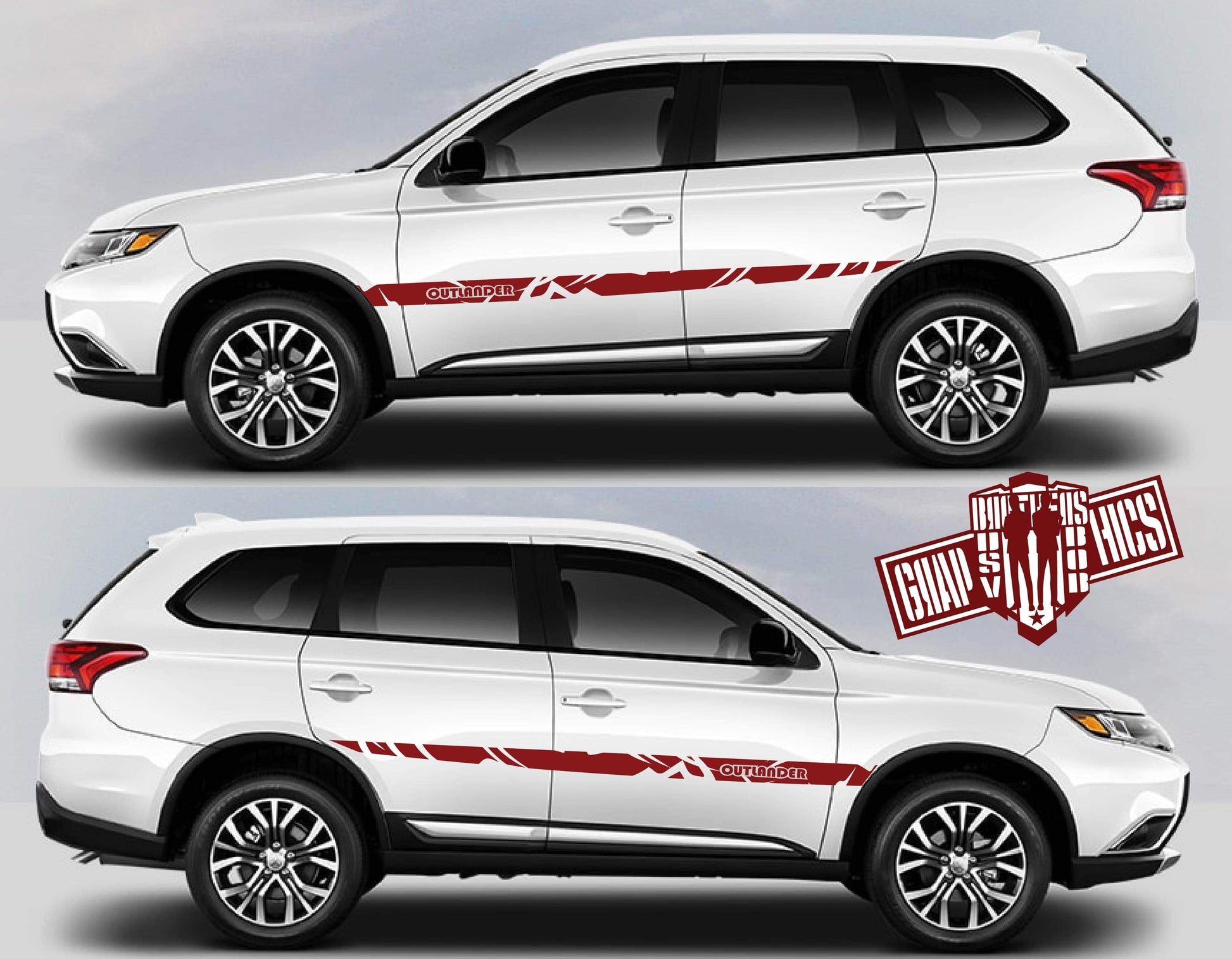 Custom Decal Vinyl Graphics Special Made for Mitsubishi Outlander - Brothers-Graphics