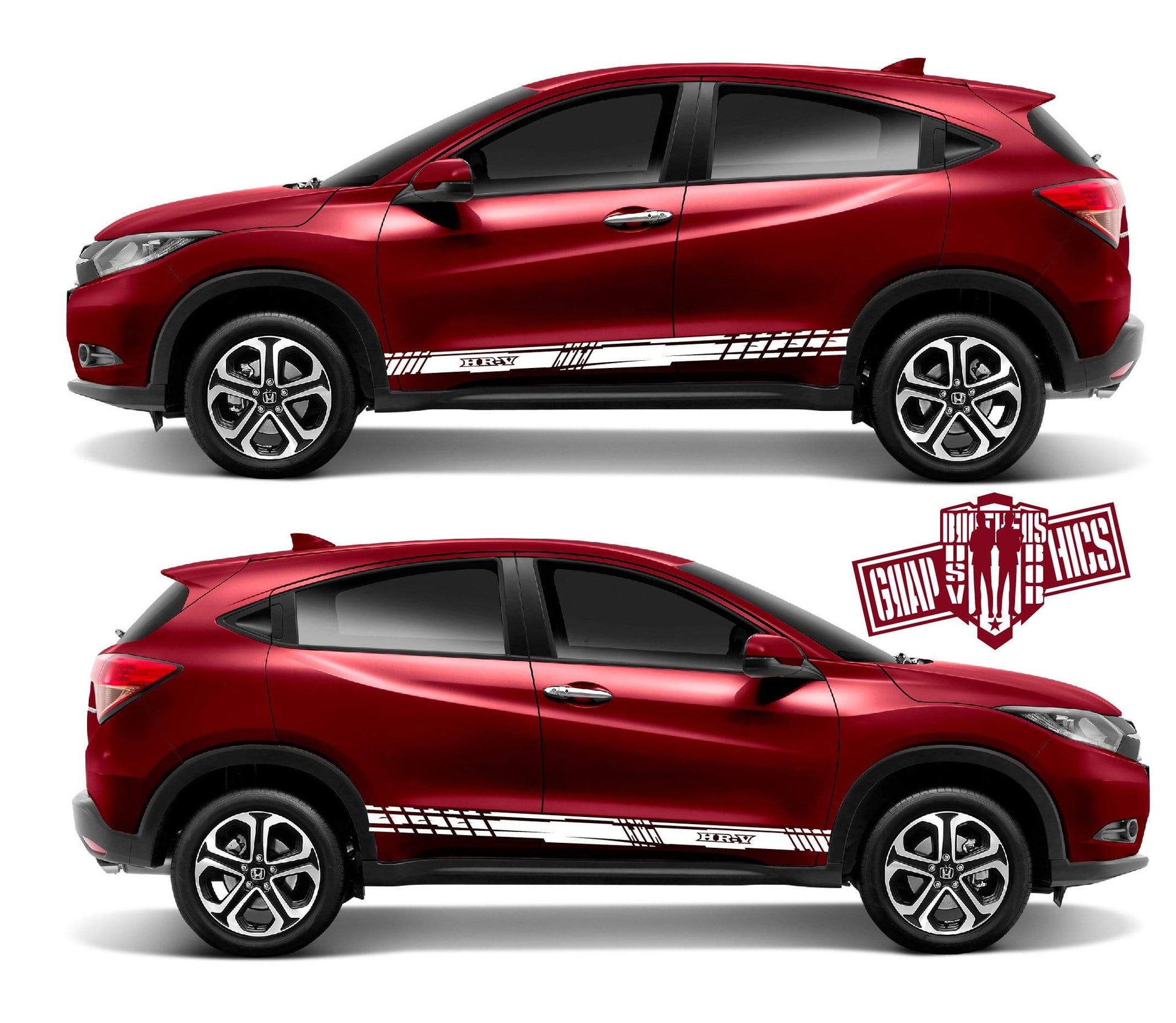 Custom Door Decal Vinyl Racing Stripe Stickers For Honda HR-V - Brothers-Graphics