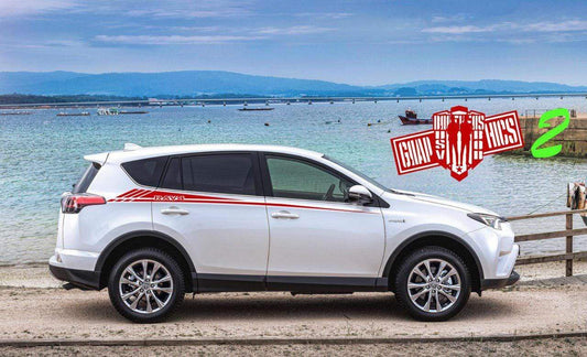 Custom graphic decals racing stripes for toyota rav4 2016 - Brothers-Graphics