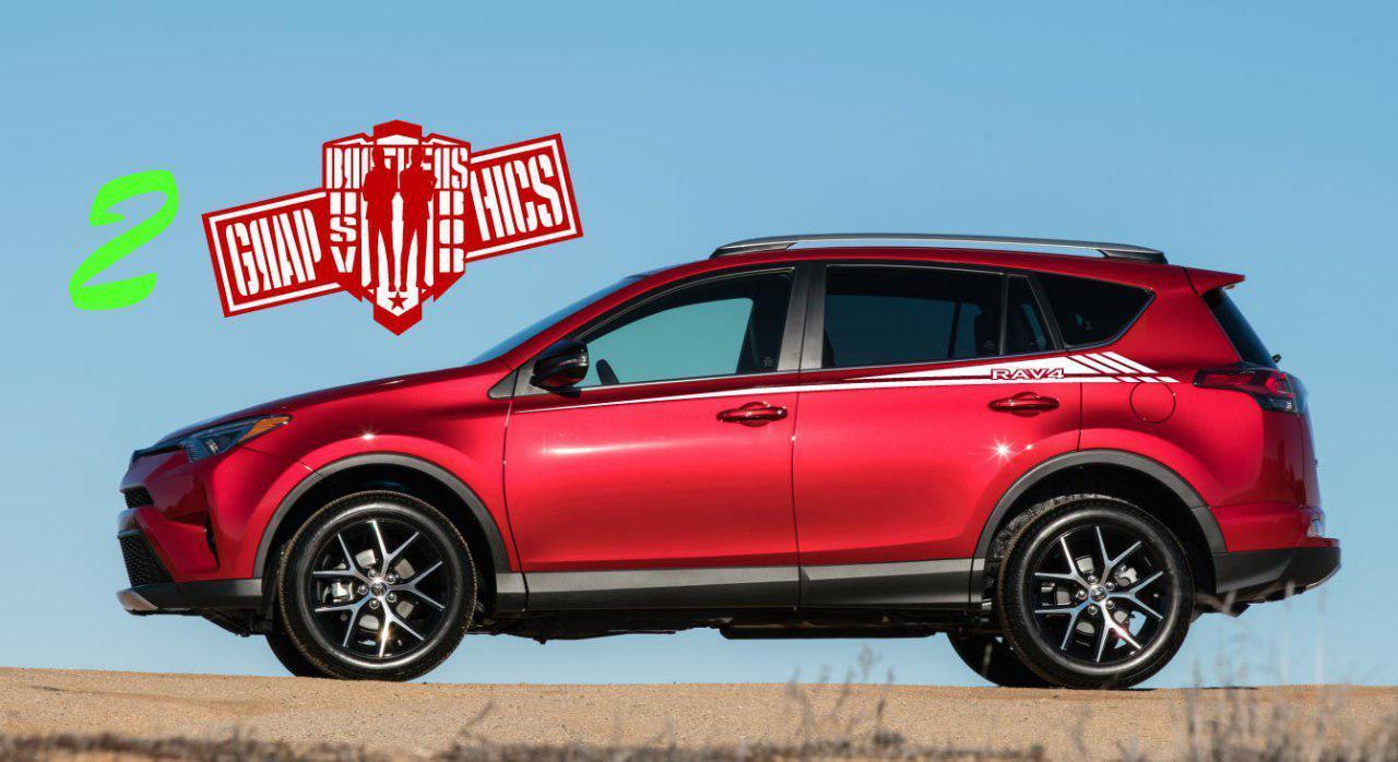 Custom graphic decals racing stripes for toyota rav4 2016 - Brothers-Graphics