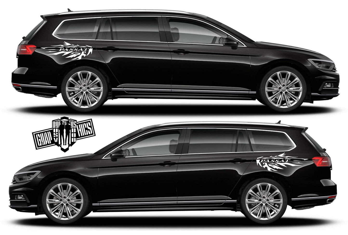 Custom Racing Decal Side Door Stripe Stickers For VW PASSAT - Brothers-Graphics