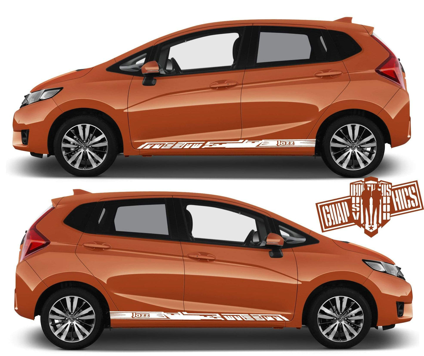 Custom Racing Decal Sticker Side Door Stripe Stickers For Honda Jazz - Brothers-Graphics