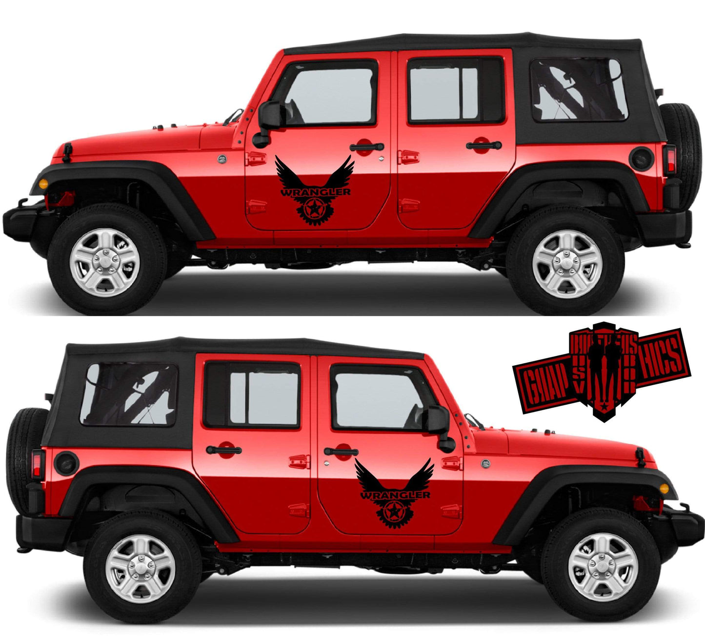 Custom Racing Decal Sticker Side Door Stripe Stickers For Jeep Wrangler - Brothers-Graphics