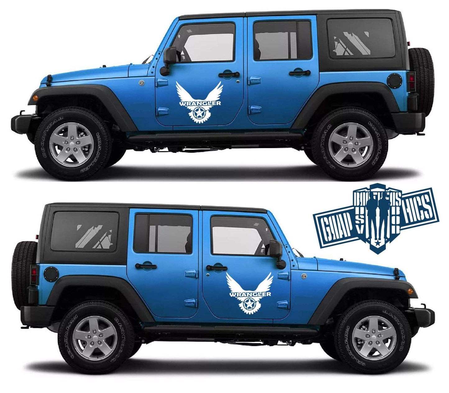 Custom Racing Decal Sticker Side Door Stripe Stickers For Jeep Wrangler - Brothers-Graphics