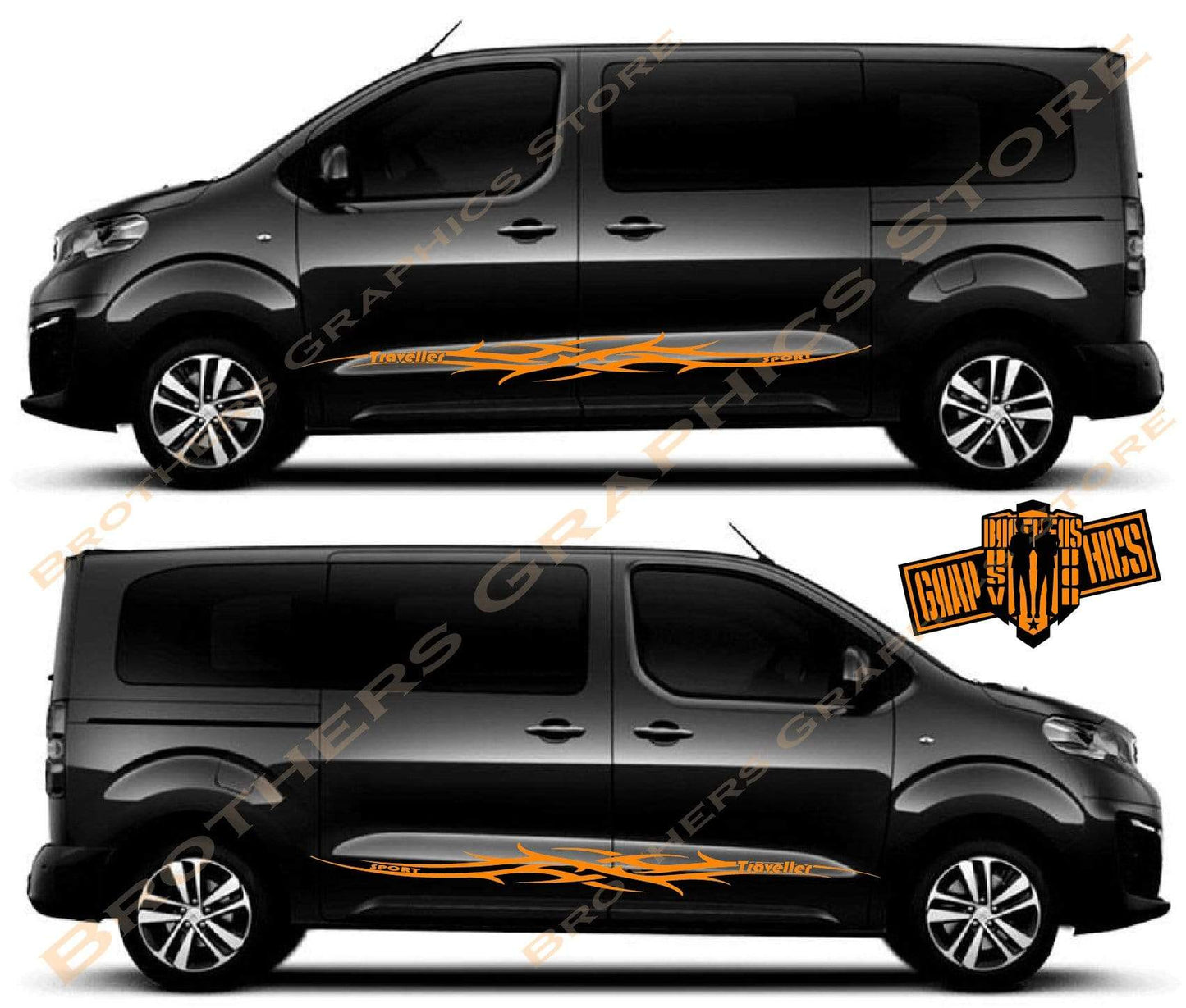 Custom Racing Decal Sticker Side Door Stripe Stickers For Peugeot Traveller - Brothers-Graphics