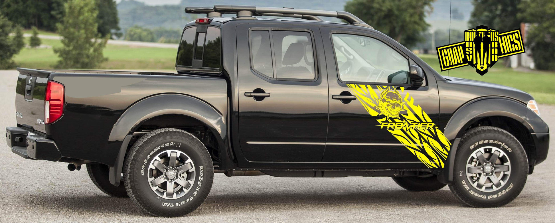 Premium Quality Vinyl Stickers Compatible With Nissan Frontier Custom Dog Design BFF