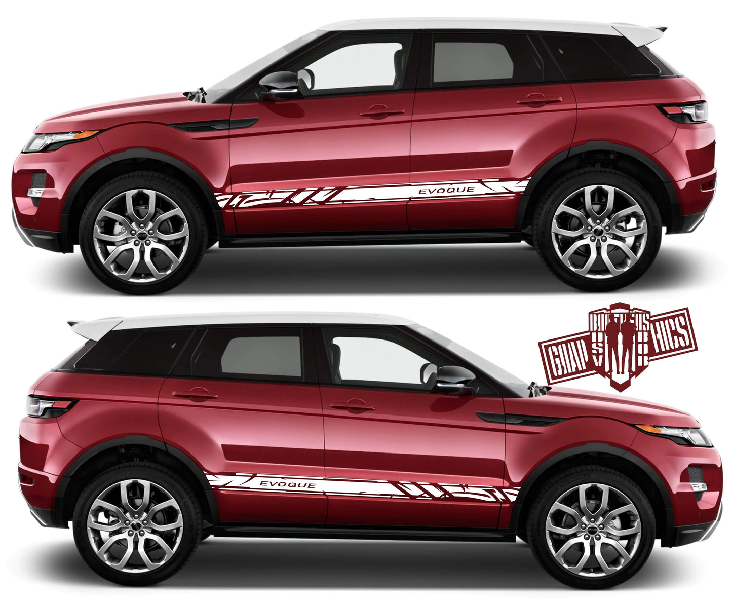 Custom Racing Decal Sticker Side Door Stripe Stickers kit for Range Rover Evoque - Brothers-Graphics