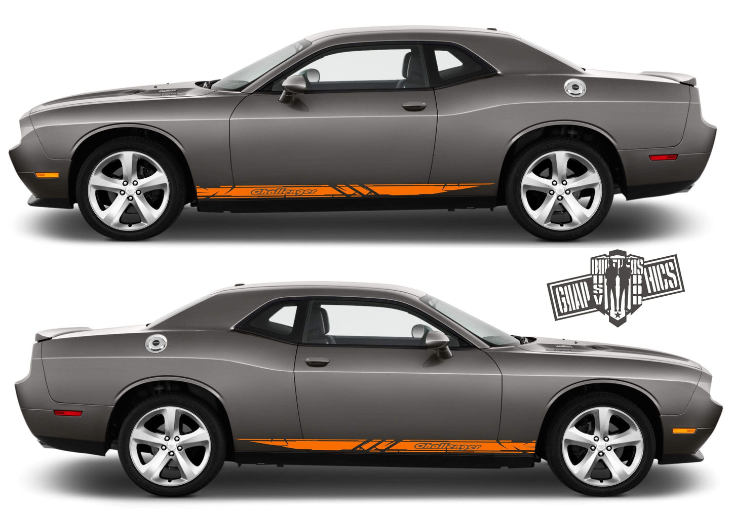 Custom Racing Decal Sticker Side Door Stripes For Dodge Challenger SRT - Brothers-Graphics