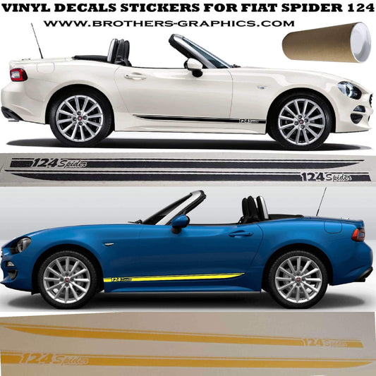 Fiat Spider 124 Vinyl Decal Stripes Stickers – Custom Racing Side Graphics Kit