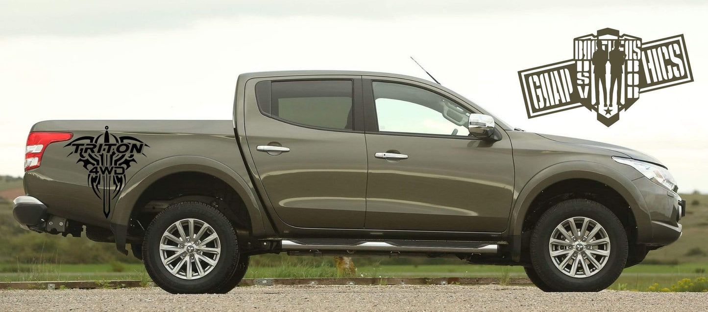 Custom Racing Decal Sticker Stripe Stickers For Mitsubishi L200 - Brothers-Graphics