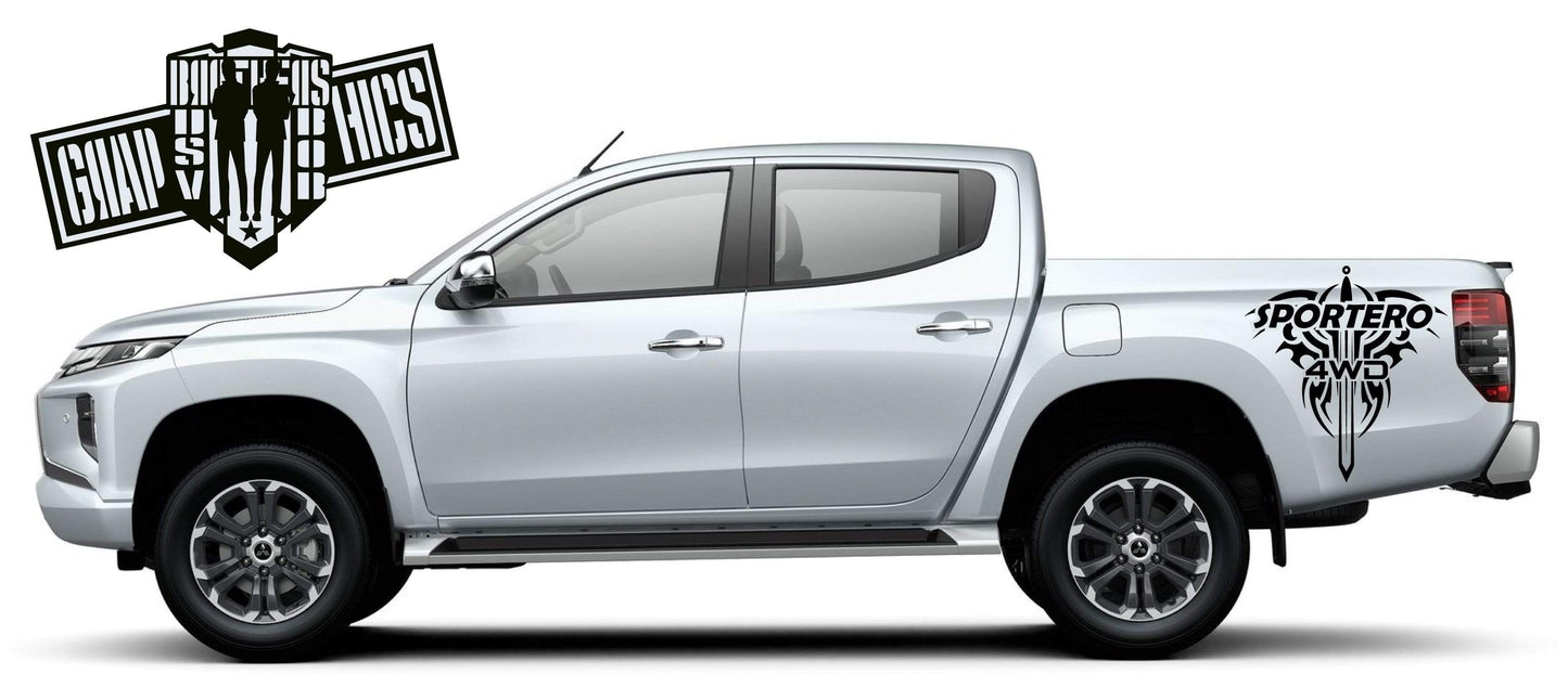 Custom Racing Decal Sticker Stripe Stickers For Mitsubishi L200 - Brothers-Graphics