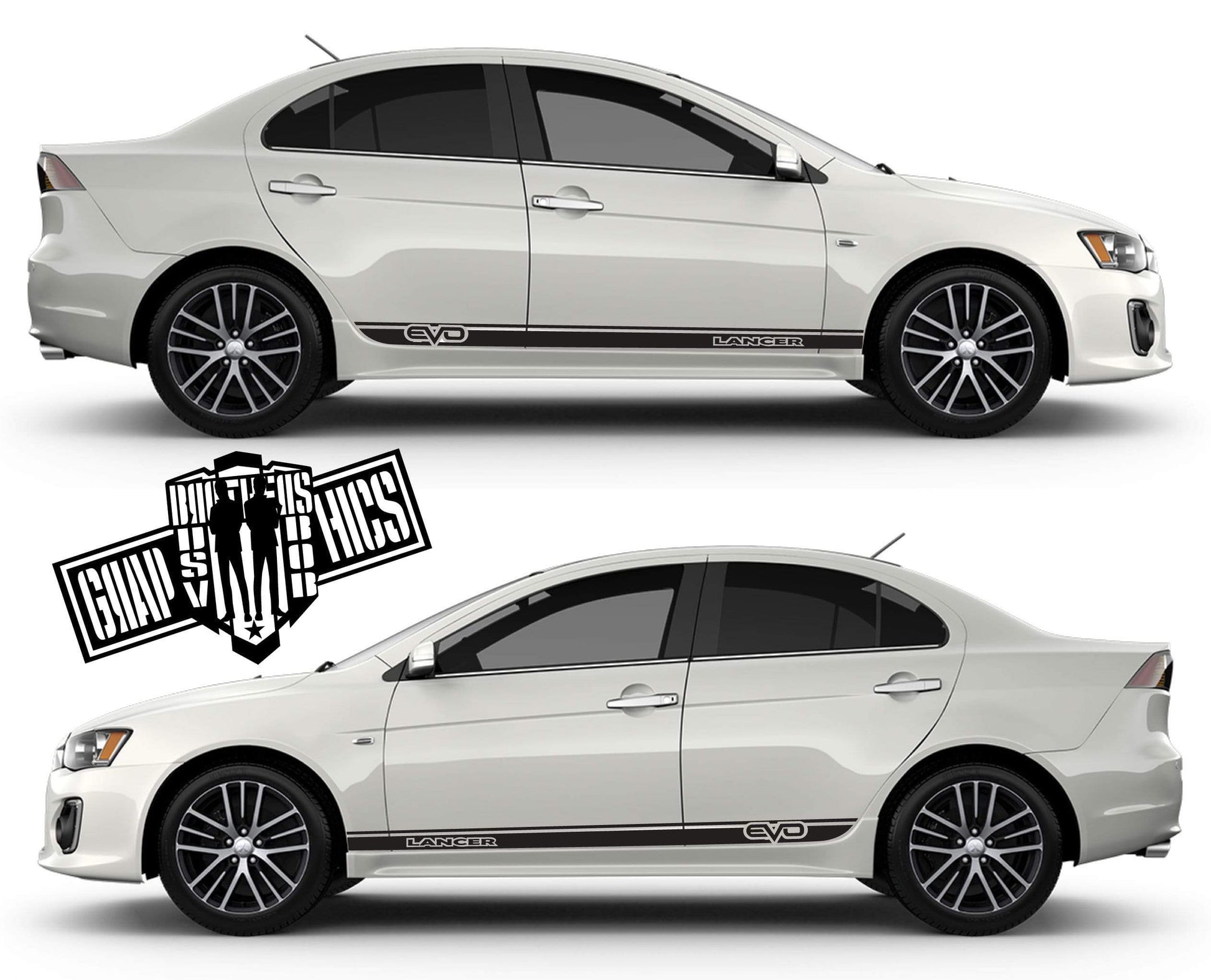 Custom Sticker Car Side Vinyl Stripes For Mitsubishi Lancer Evolution X 10 2001-2021 - Brothers-Graphics