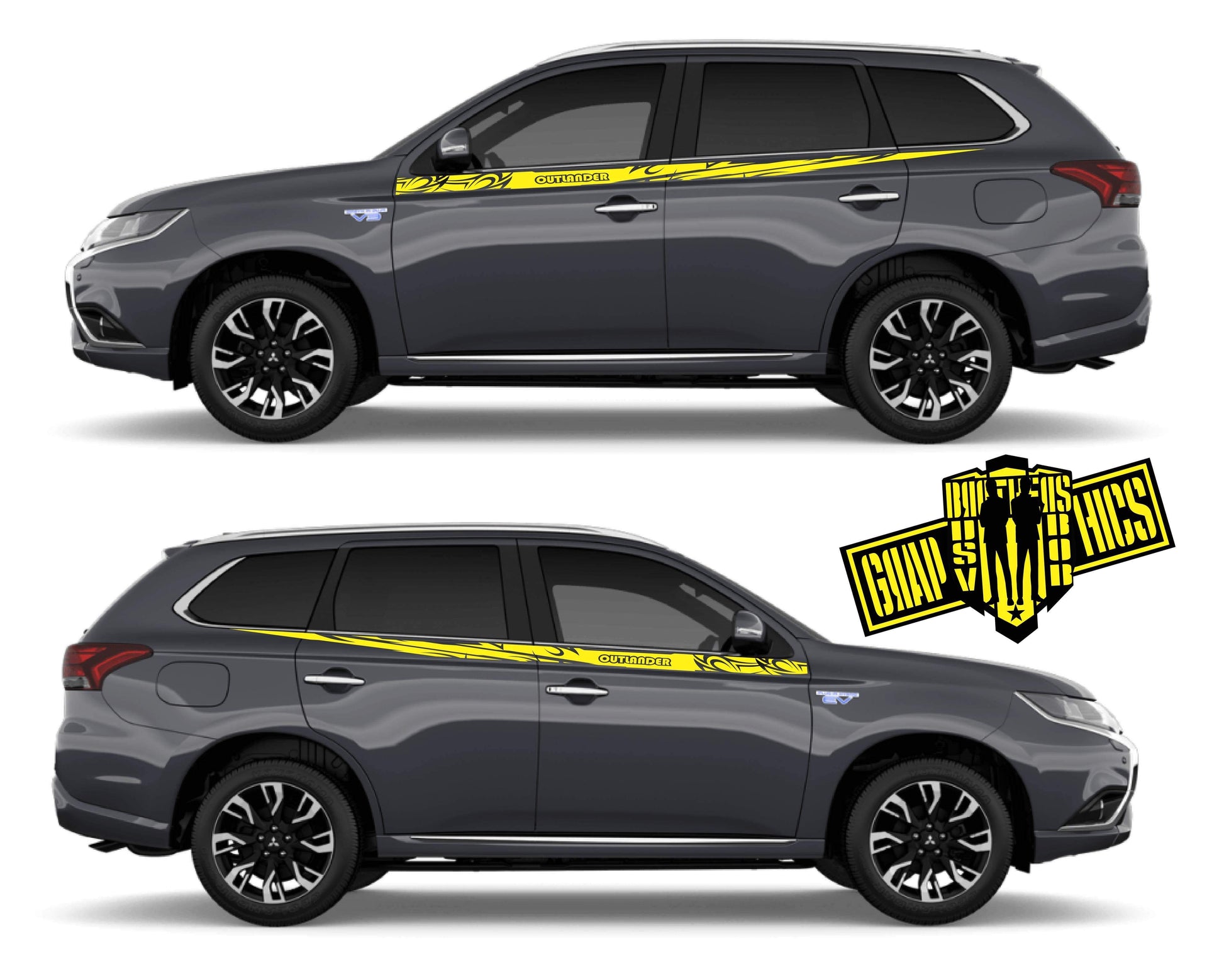Customized Graphic Decals for Mitsubishi Outlander decal - Brothers-Graphics