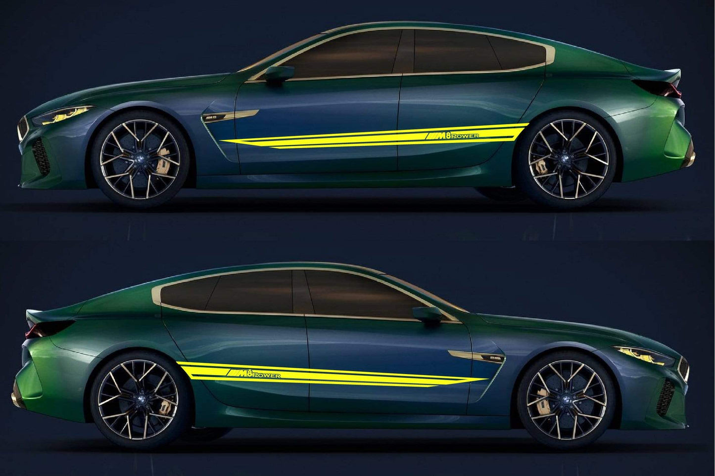 Customized Vinyl Decal Racing Stripes For BMW M8 bmw m racing stripes - Brothers-Graphics