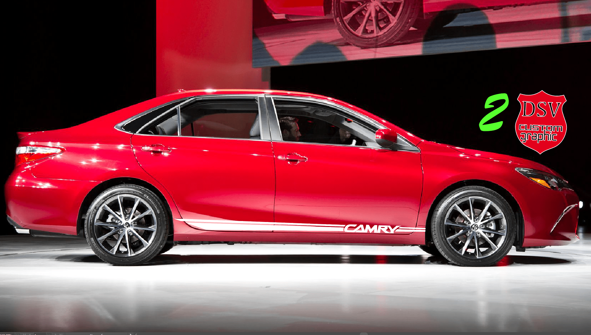 Customized Vinyl Decal Racing Stripes For Toyota Camry - Brothers-Graphics