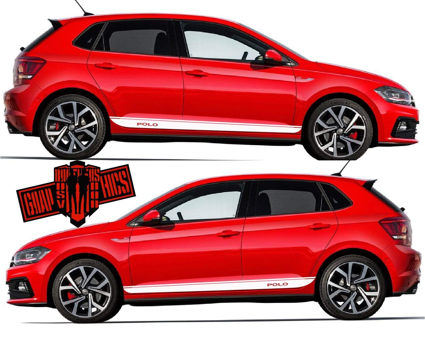 Customized Vinyl Racing Stripes For VW Polo 1994-2021 - Brothers-Graphics