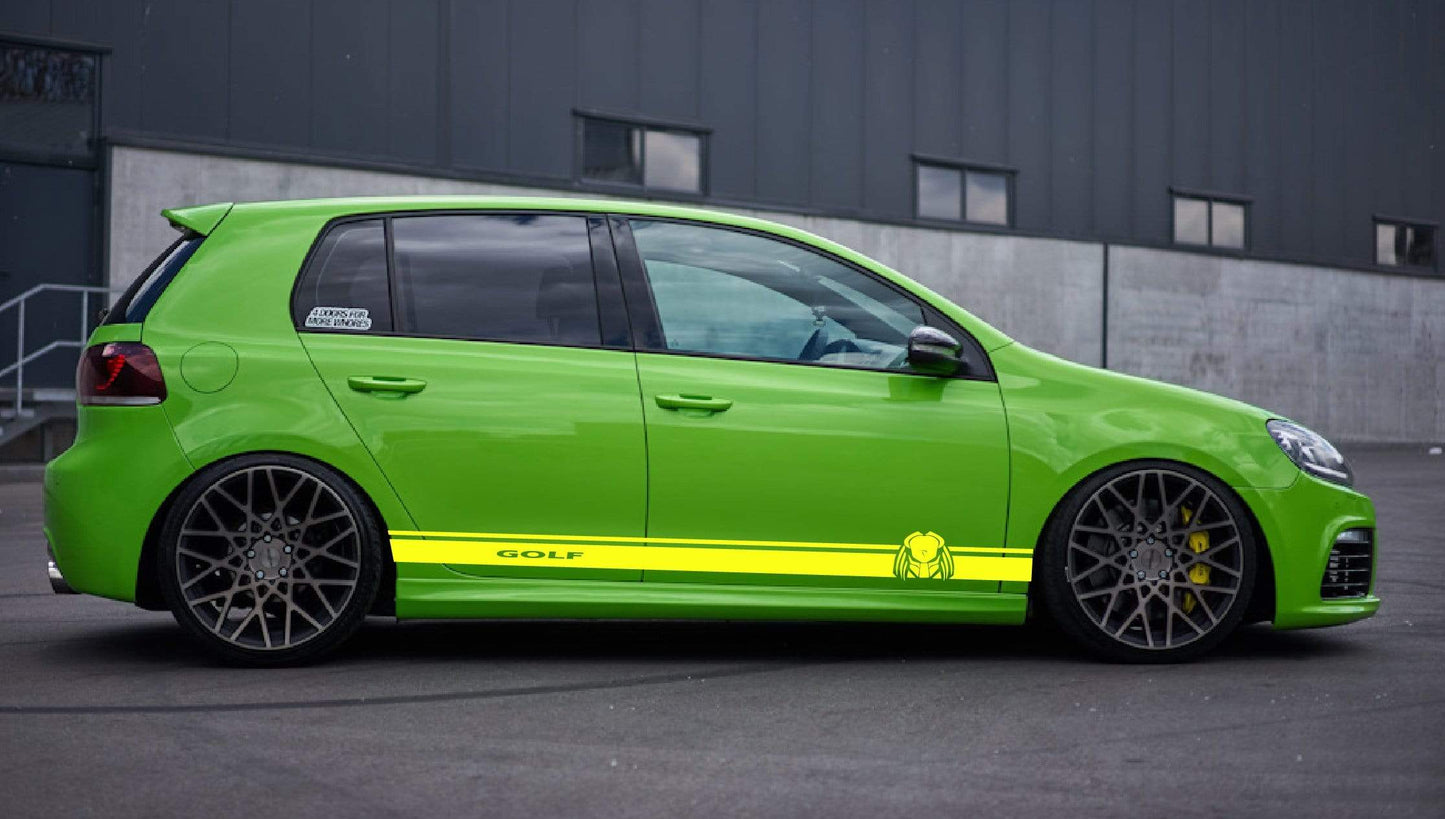 Decal Graphic Sticker Door Sport Stripe Kit Compatible with VW Golf