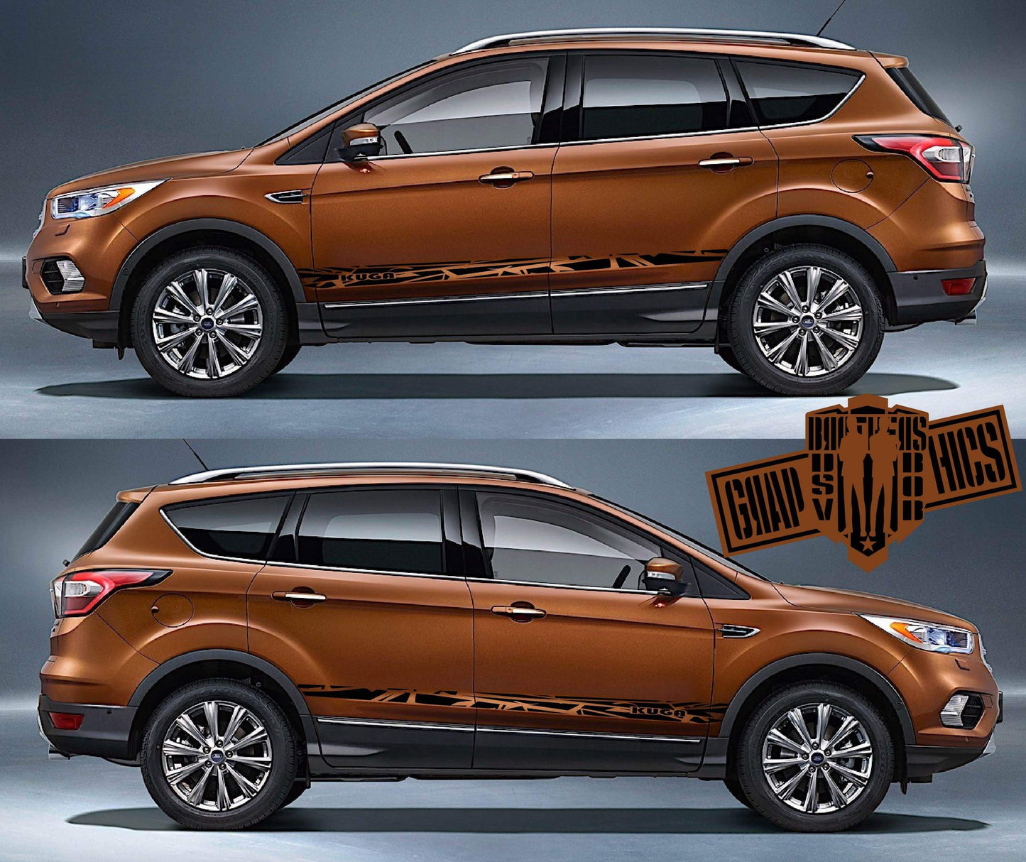 Decal Sticker Vinyl Side Racing Stripes for Ford Kuga - Brothers-Graphics