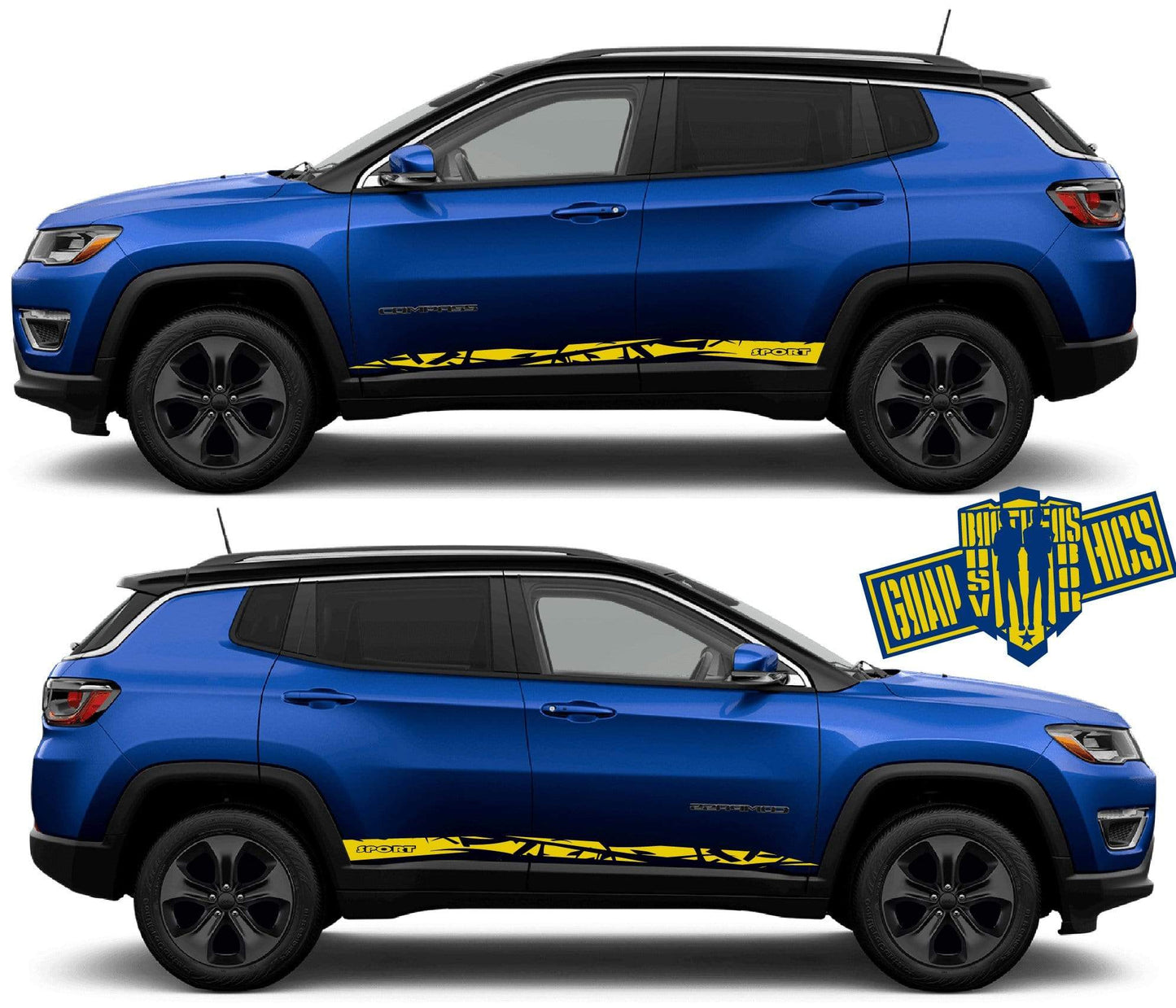 Decal Sticker Vinyl Side Racing Stripes for Jeep Compass - Brothers-Graphics