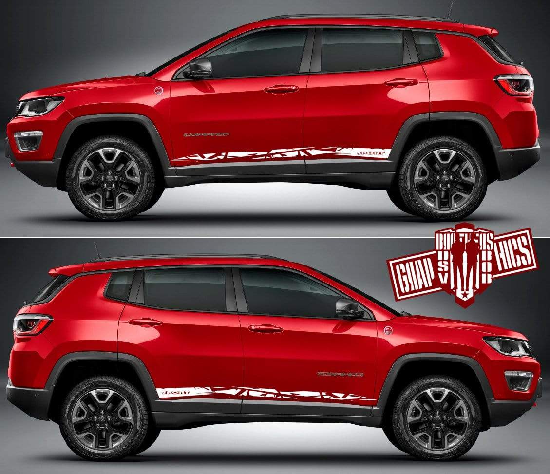 Decal Sticker Vinyl Side Racing Stripes for Jeep Compass - Brothers-Graphics
