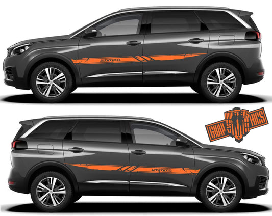 Decal Sticker Vinyl Side Racing Stripes for Peugeot 5008 - Brothers-Graphics