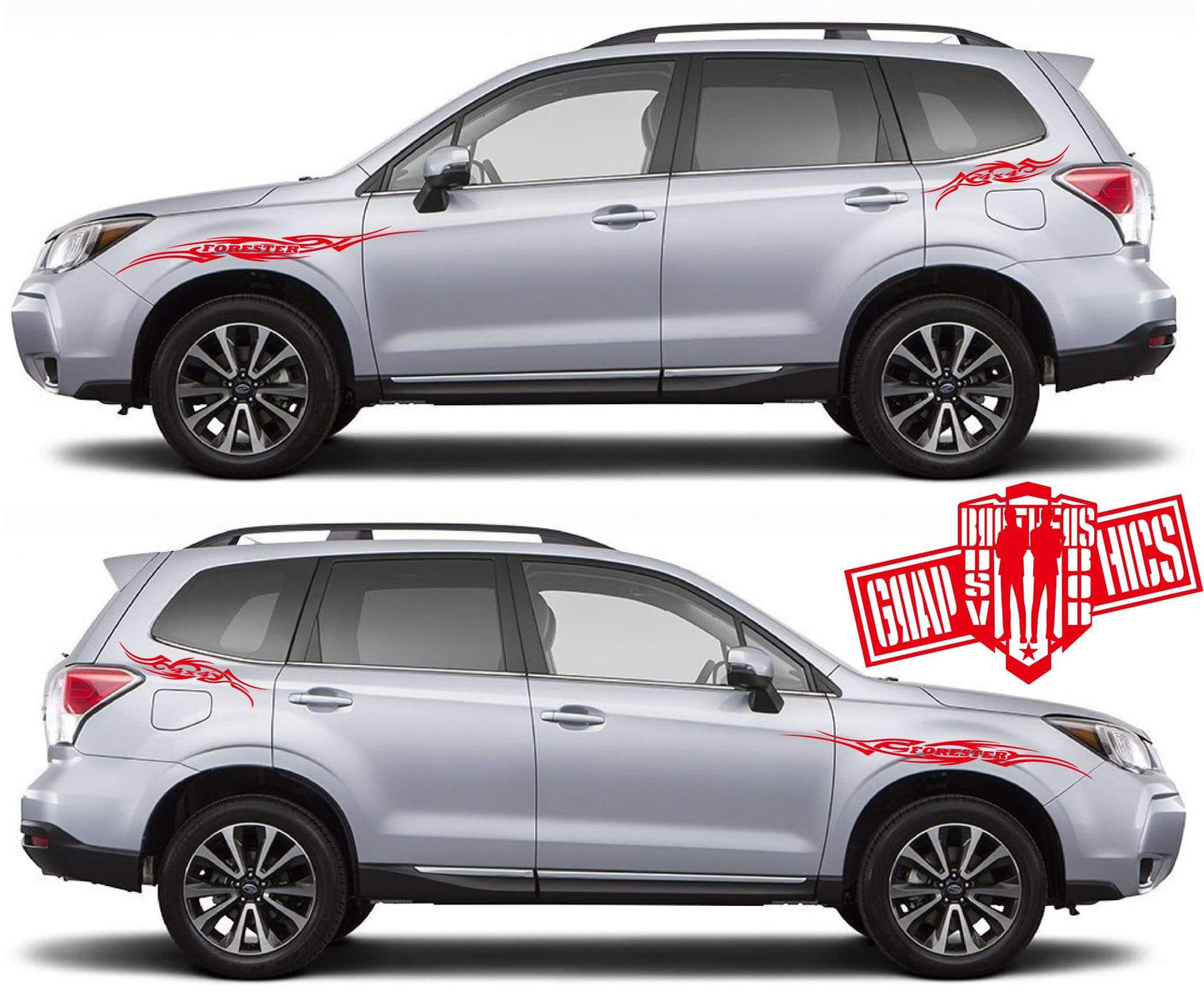 Decal Sticker Vinyl Side Racing Stripes for Subaru Forester - Brothers-Graphics