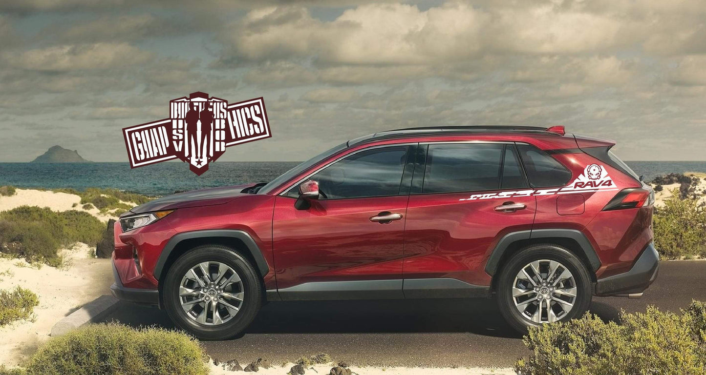 Decal Sticker Vinyl Side Racing Stripes for Toyota Rav4 - Brothers-Graphics