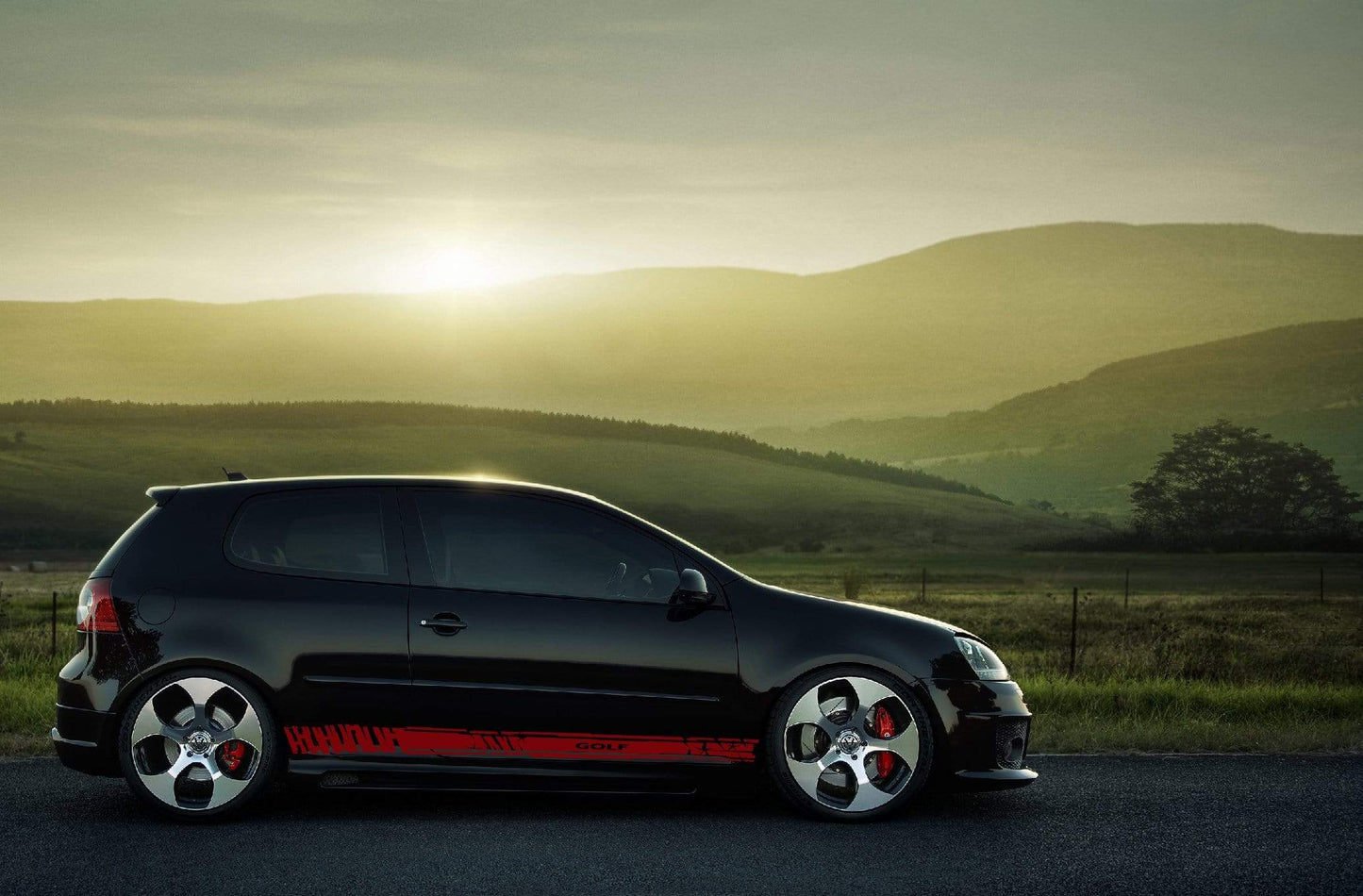 Decal Sticker Vinyl Side Racing Stripes for VW Golf