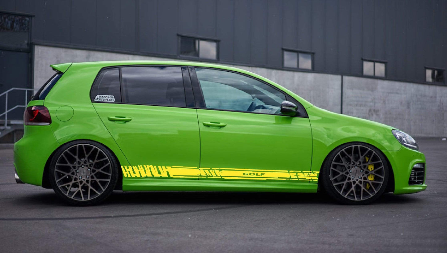 Decal Sticker Vinyl Side Racing Stripes for VW Golf