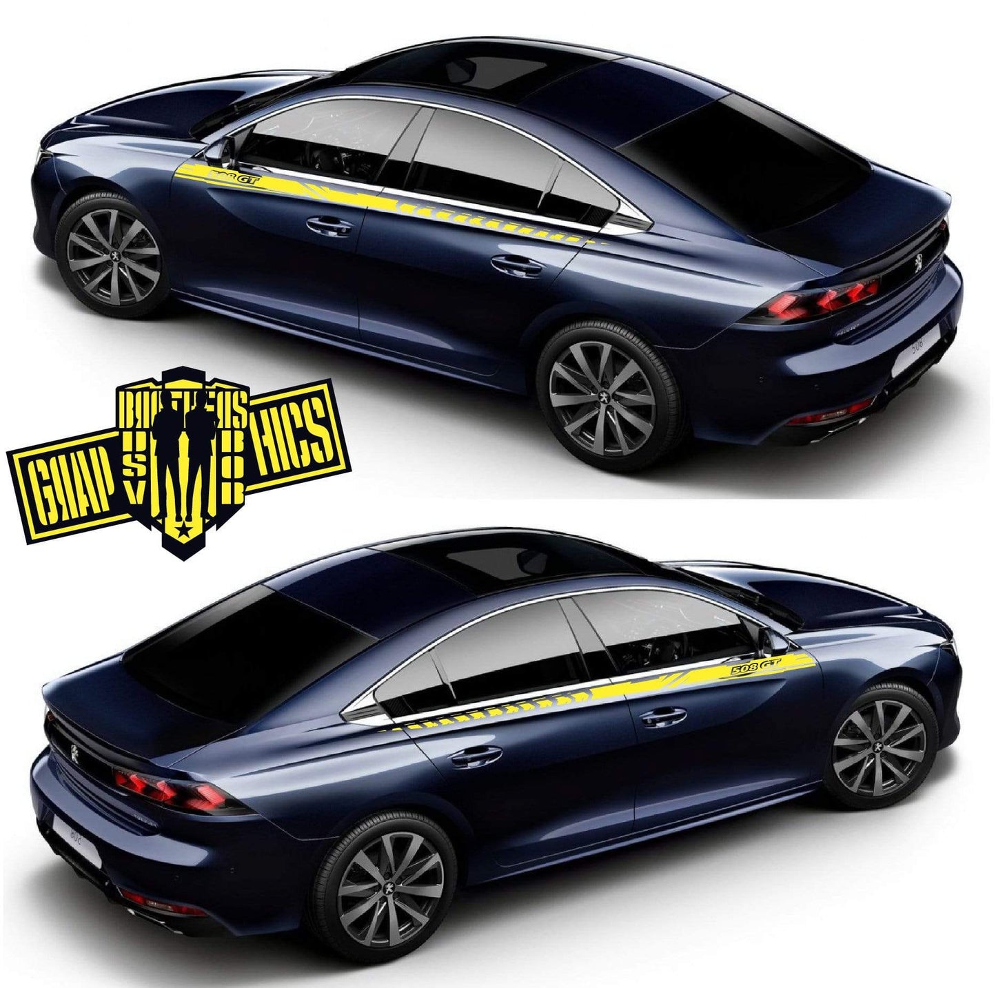 Decal Vinyl Racing Stripe Stickers For Peugeot 508 - Brothers-Graphics