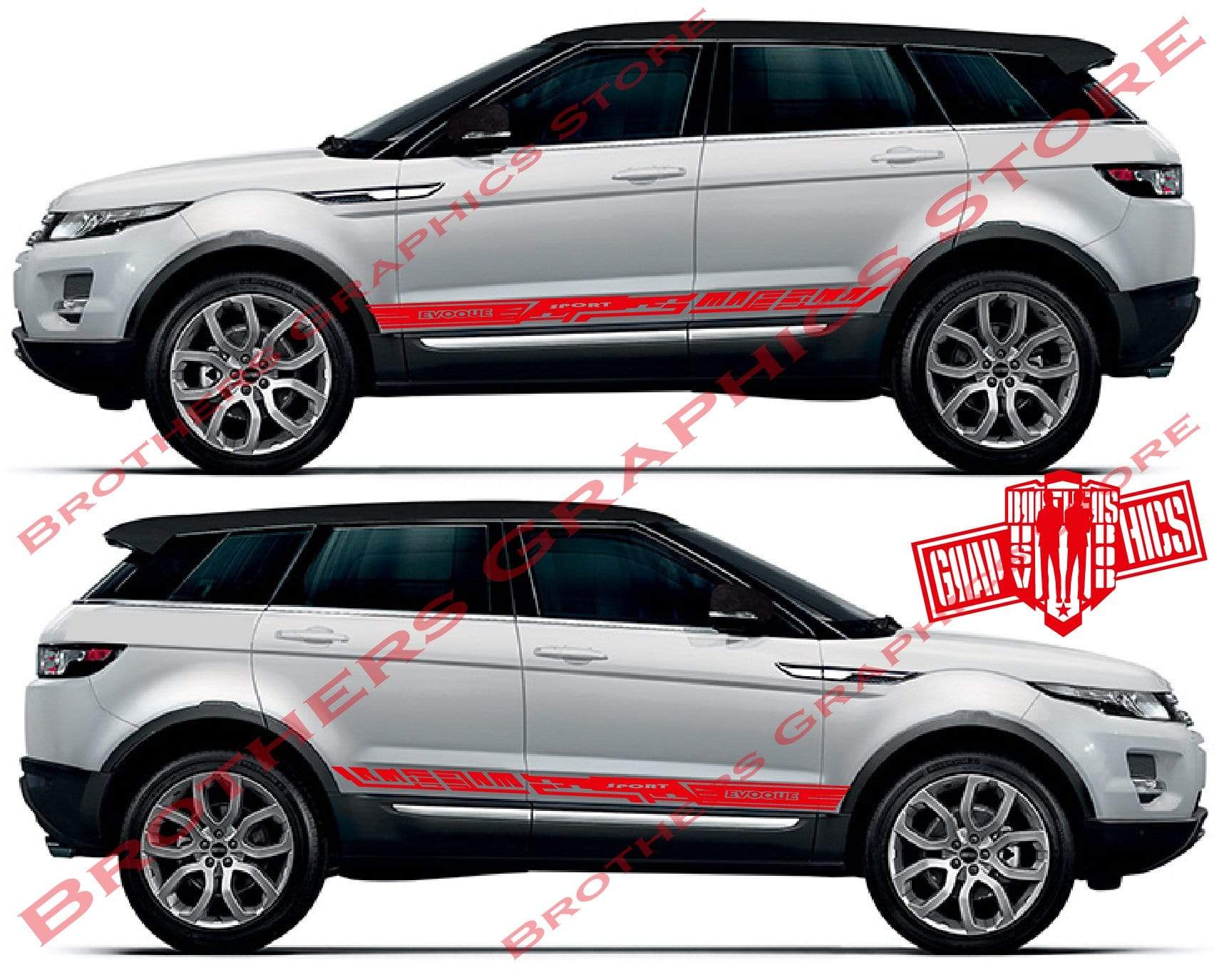 Decal Vinyl Racing Stripe Stickers For Range Rover Evoque - Brothers-Graphics