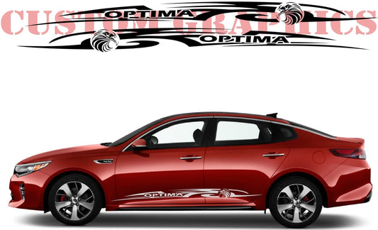 Vinyl Graphics Eagle Tribal Design Decal Sticker Vinyl Side Racing Stripes Compatible with Kia Optima