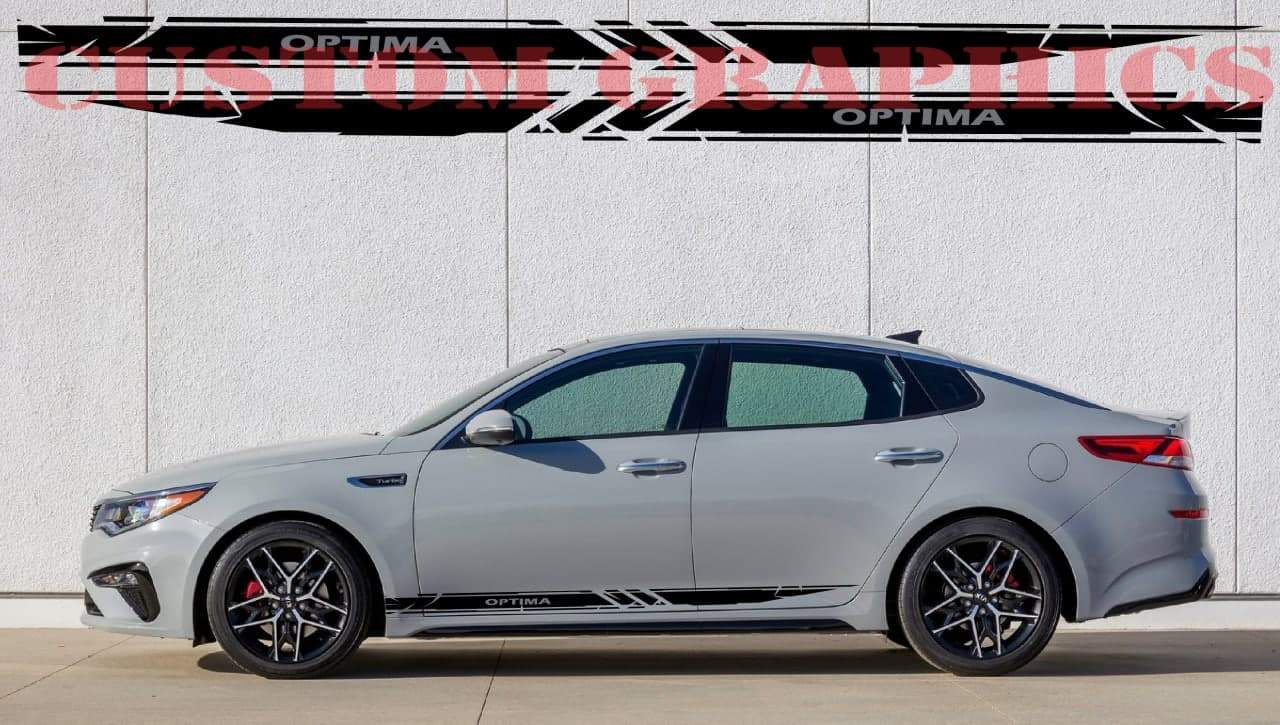 Vinyl Graphics Elegant Design Decal Sticker Vinyl Side Racing Stripes Compatible with Kia Optima