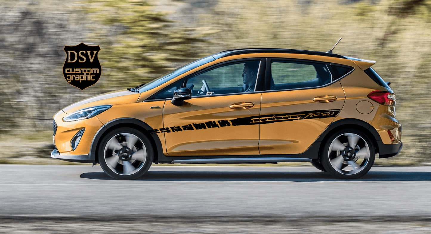 Premium Vinyl Stickers Compatible with Ford Fiesta Decorative car decals Unique Line Design