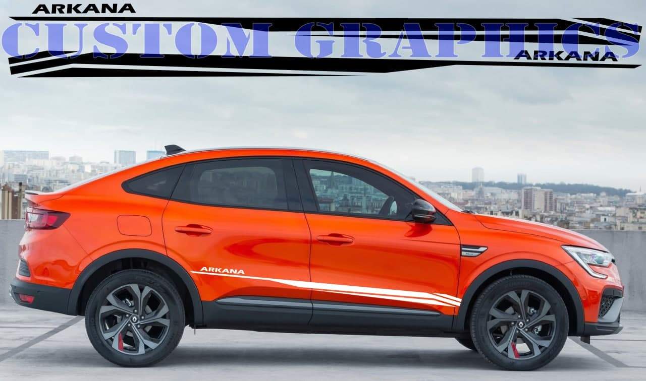 Vinyl Graphics Figure Finish line Graphic Racing Stripes Compatible with Renault Arkana