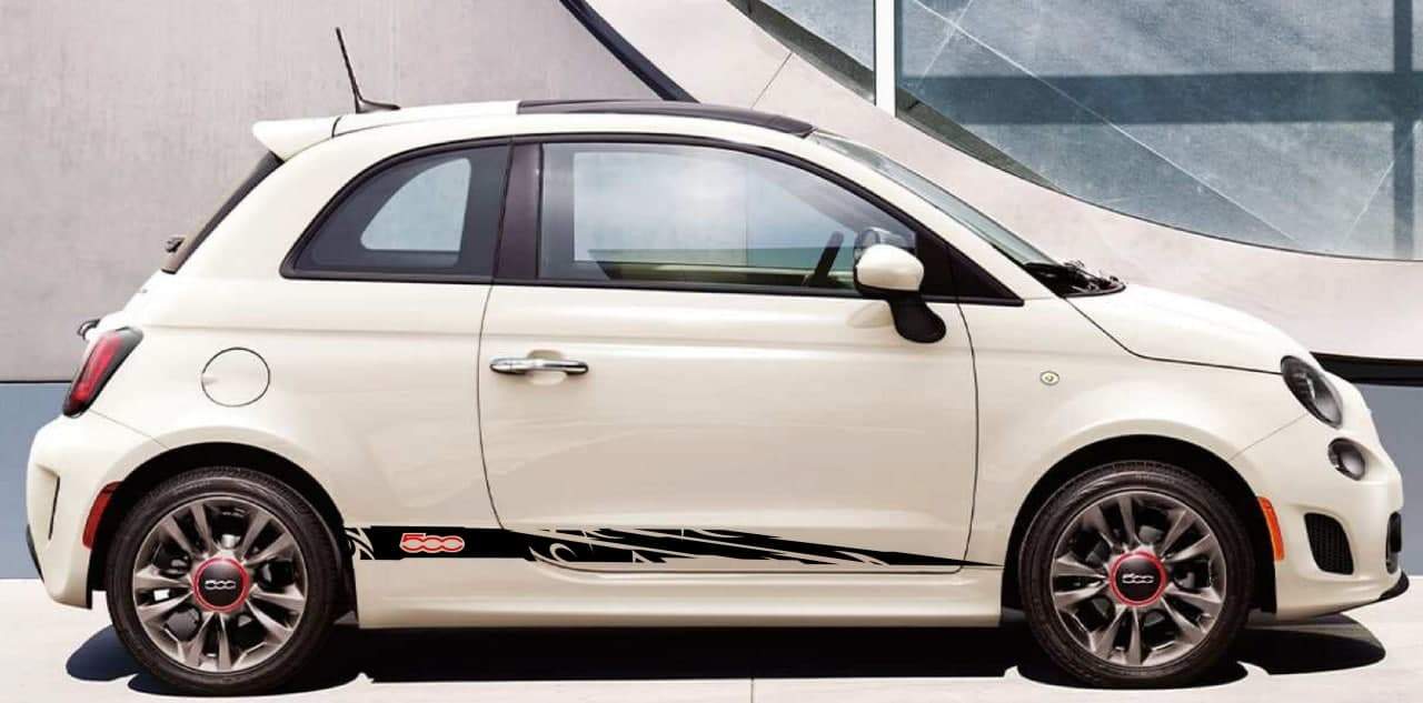 Vinyl Graphics First Italian Classic Design Custom Racing Stickers kit for Fiat Abarth 500