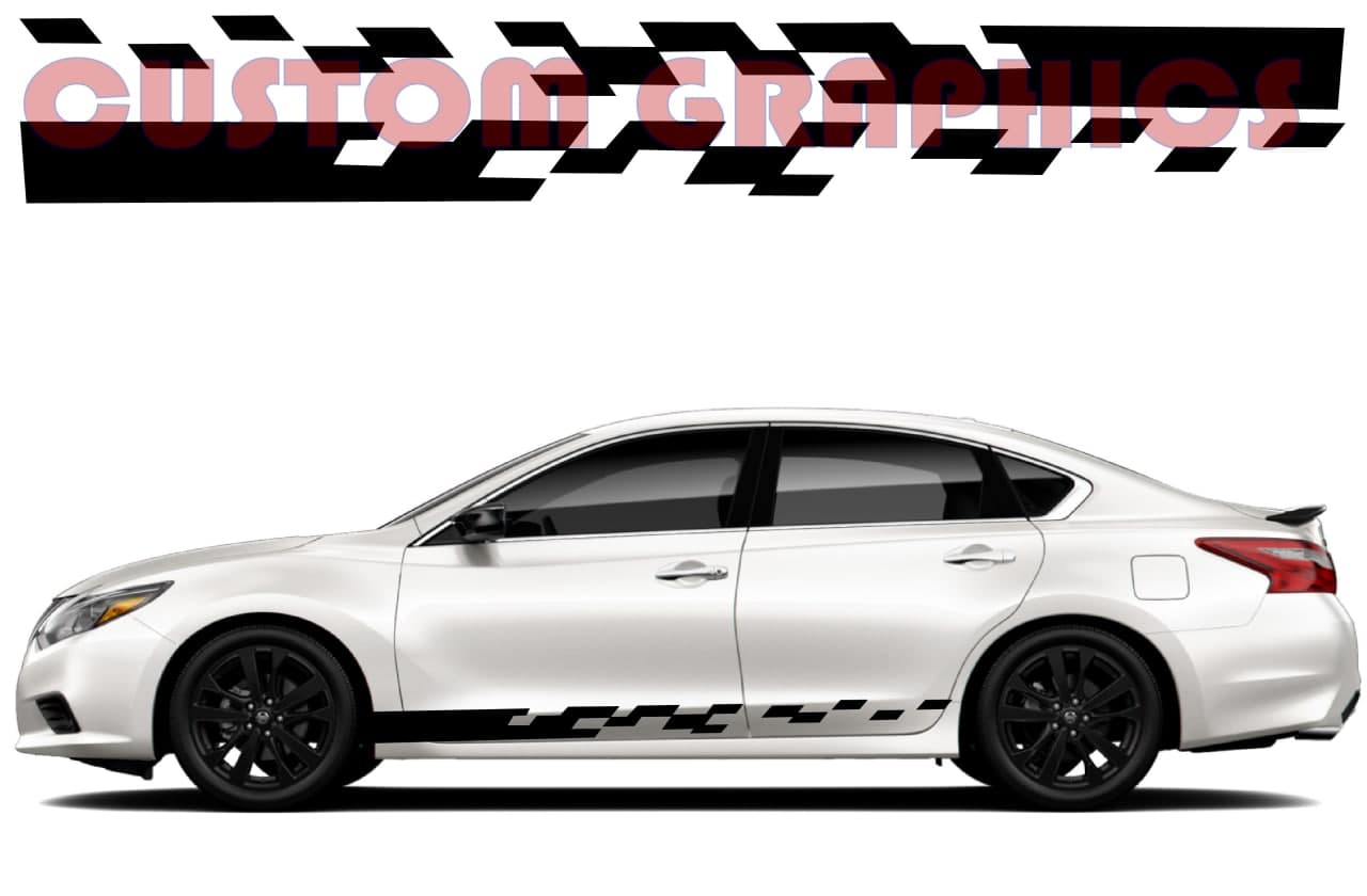 Vinyl Graphics Flame block Graphic new line sticker decal for Car Any Vehicle | UNIVERSAL STICKERS