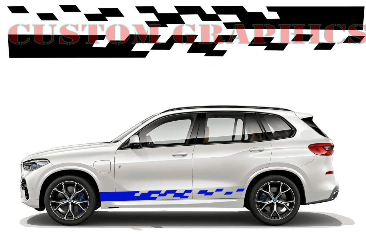 Vinyl Graphics Flame block Graphic new line sticker decal for Car Any Vehicle | UNIVERSAL STICKERS