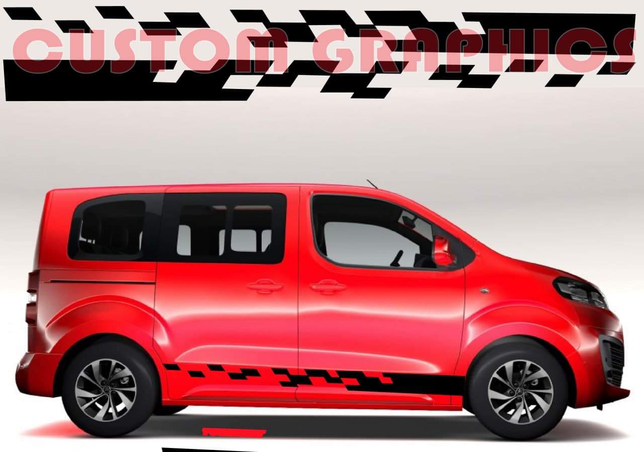 Vinyl Graphics Flame block Graphic new line sticker decal for Car Any Vehicle | UNIVERSAL STICKERS