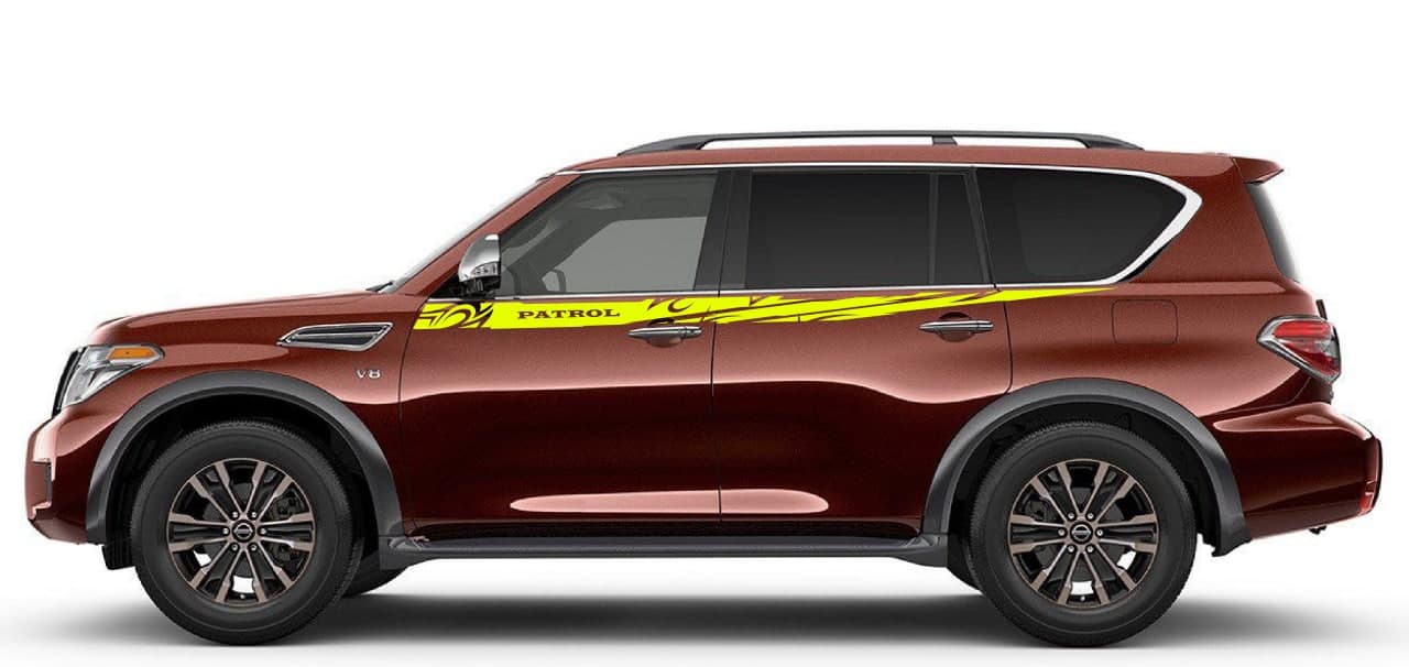 Vinyl Graphics Flame Graphic Vinyl Stripes Compatible with Nissan Patrol